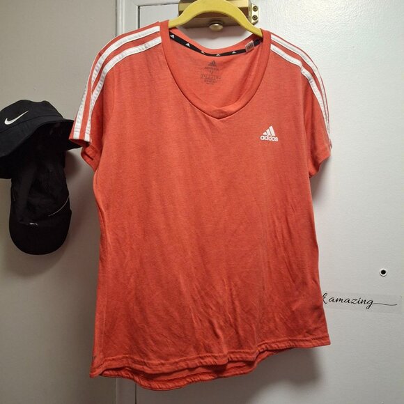Adidas Women’s Orange AEROREADY Athletic T-Shirt Sz M - Picture 6 of 6
